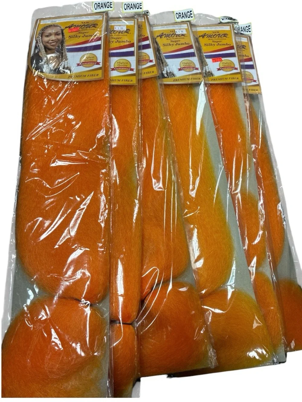 6 pcs Silky Jumbo Synthetic braiding Hair Extension - Orange